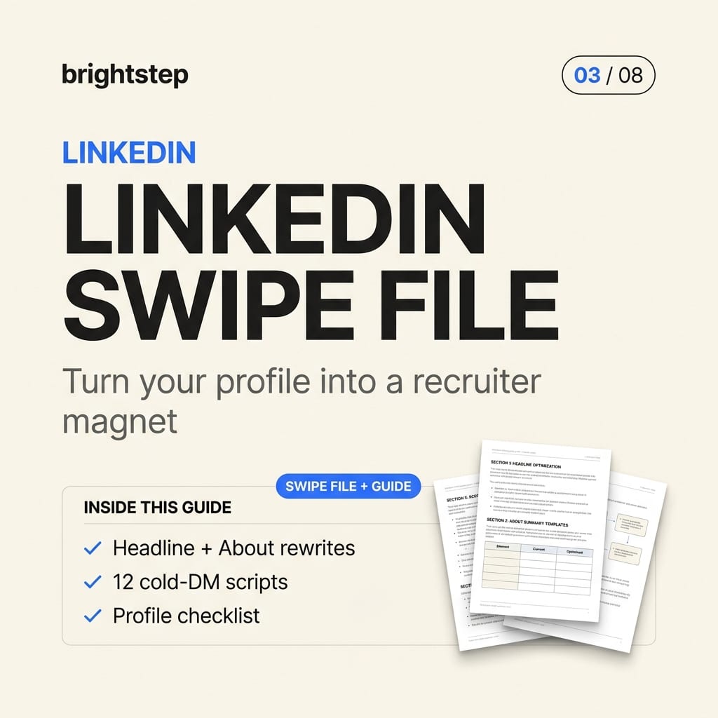 LinkedIn Success Swipe File — Brightstep guide cover
