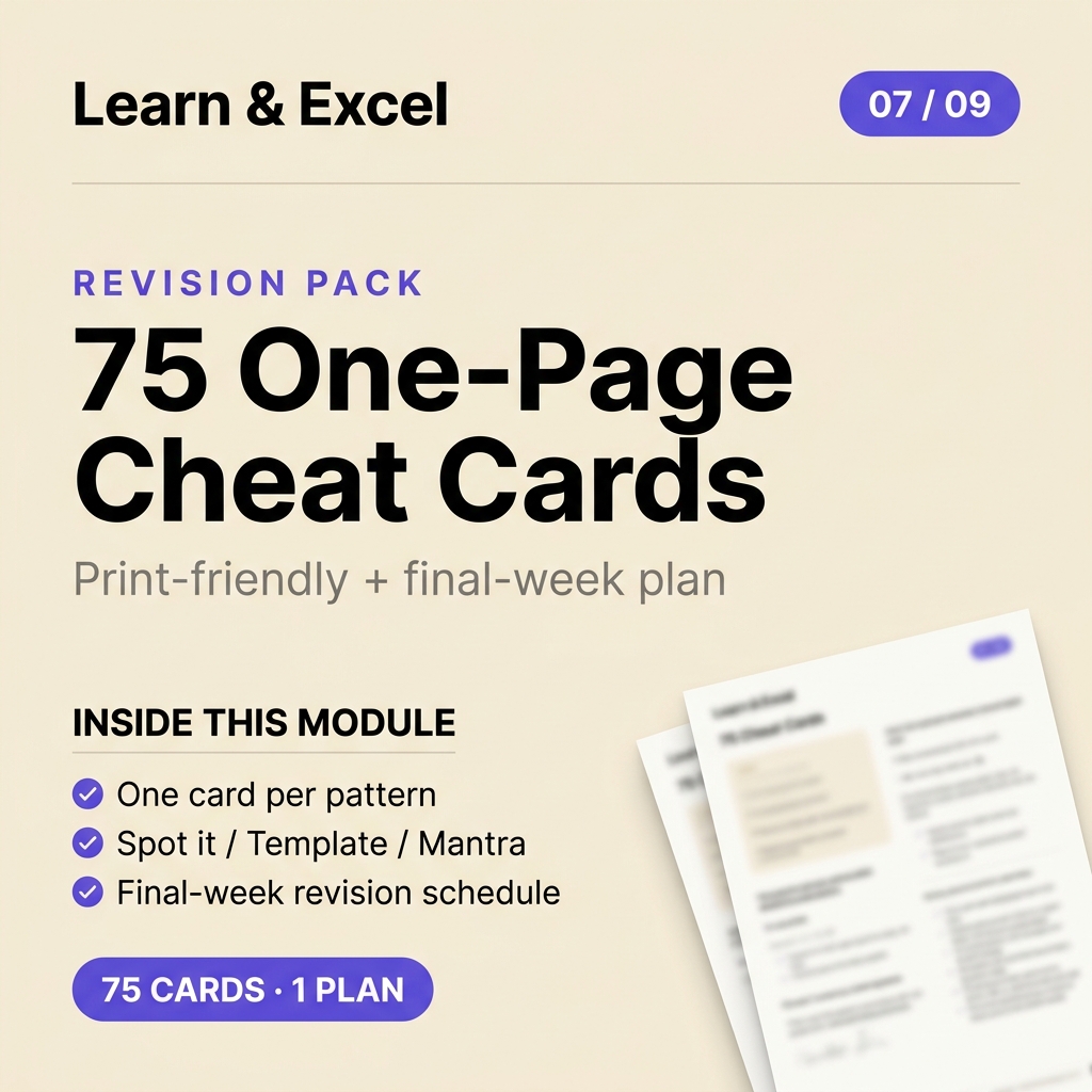 Module 07 — Last-Week Revision Pack (interview week) — deliverable card showing what's inside