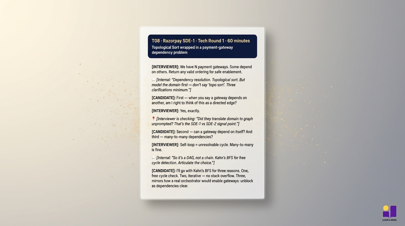 Mock interview transcript — Razorpay SDE-1 round