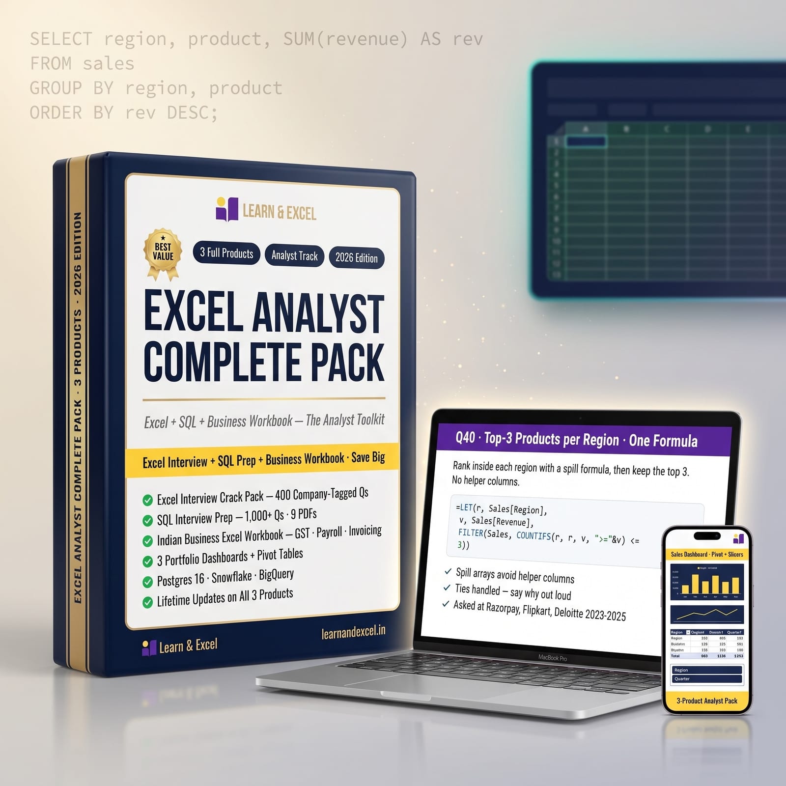 Excel Analyst Complete Pack product render