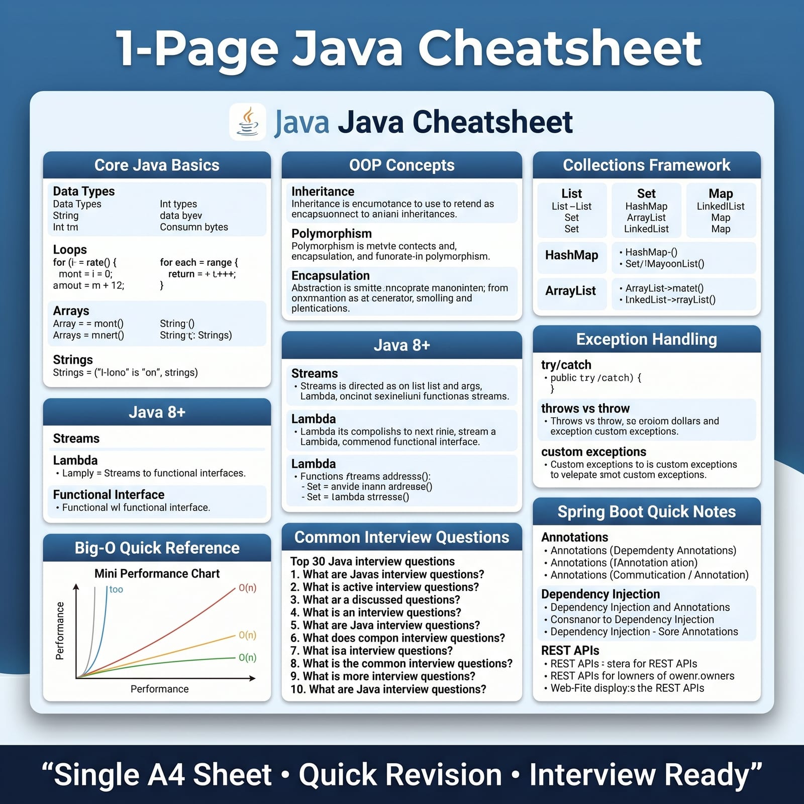 1-page Java cheatsheet preview