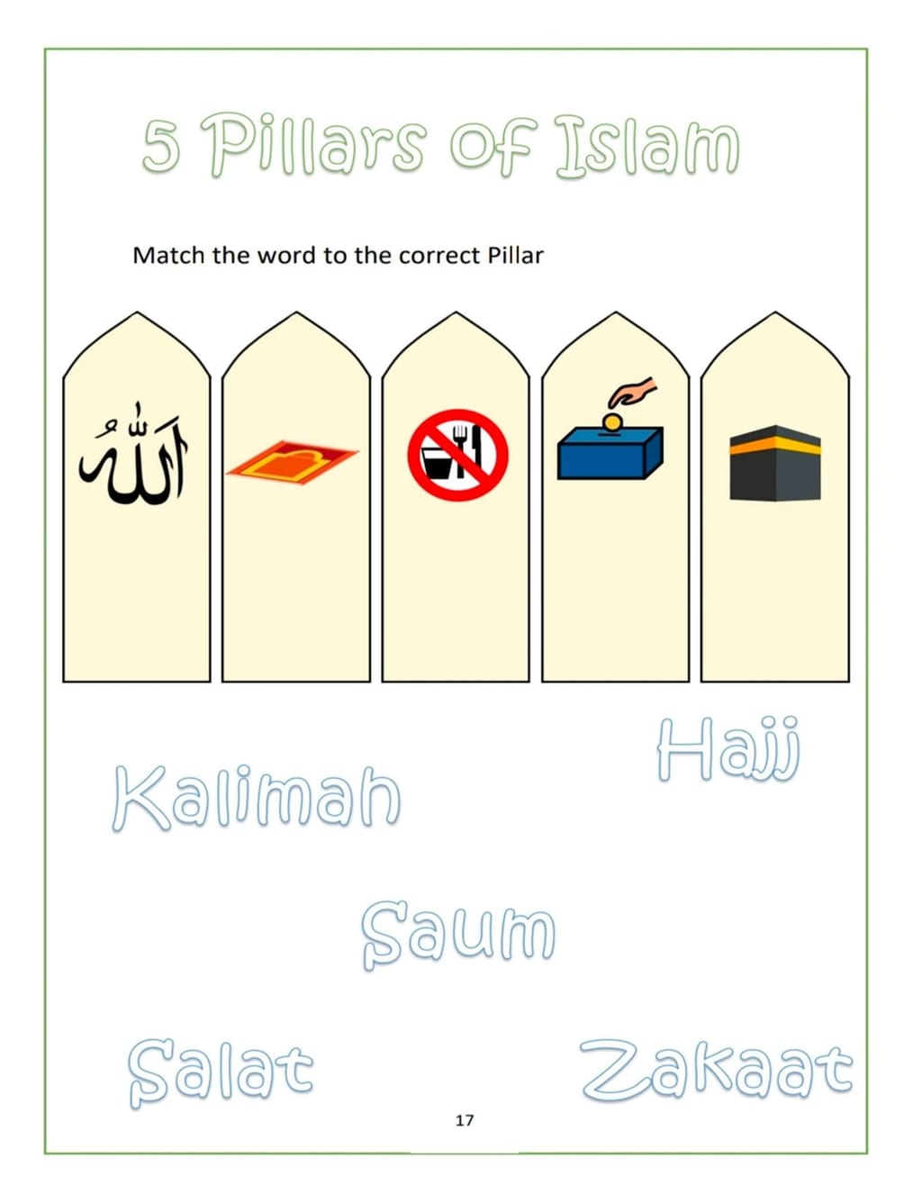 Arabic Alphabet worksheet 1