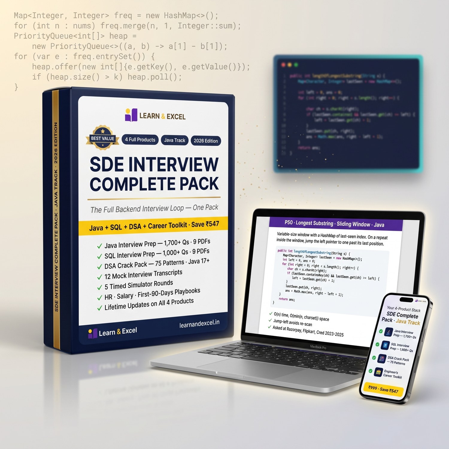 SDE Interview Complete Pack — Java Track product render