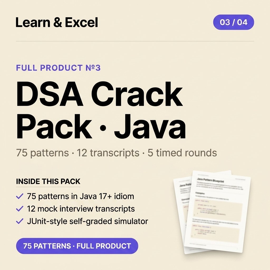 DSA Interview Crack Pack — Java Edition