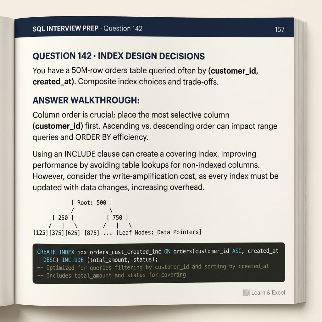 SQL Question 142 — Index Design Decisions