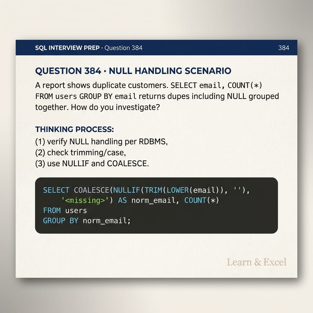SQL Question 384 — NULL Handling Scenario